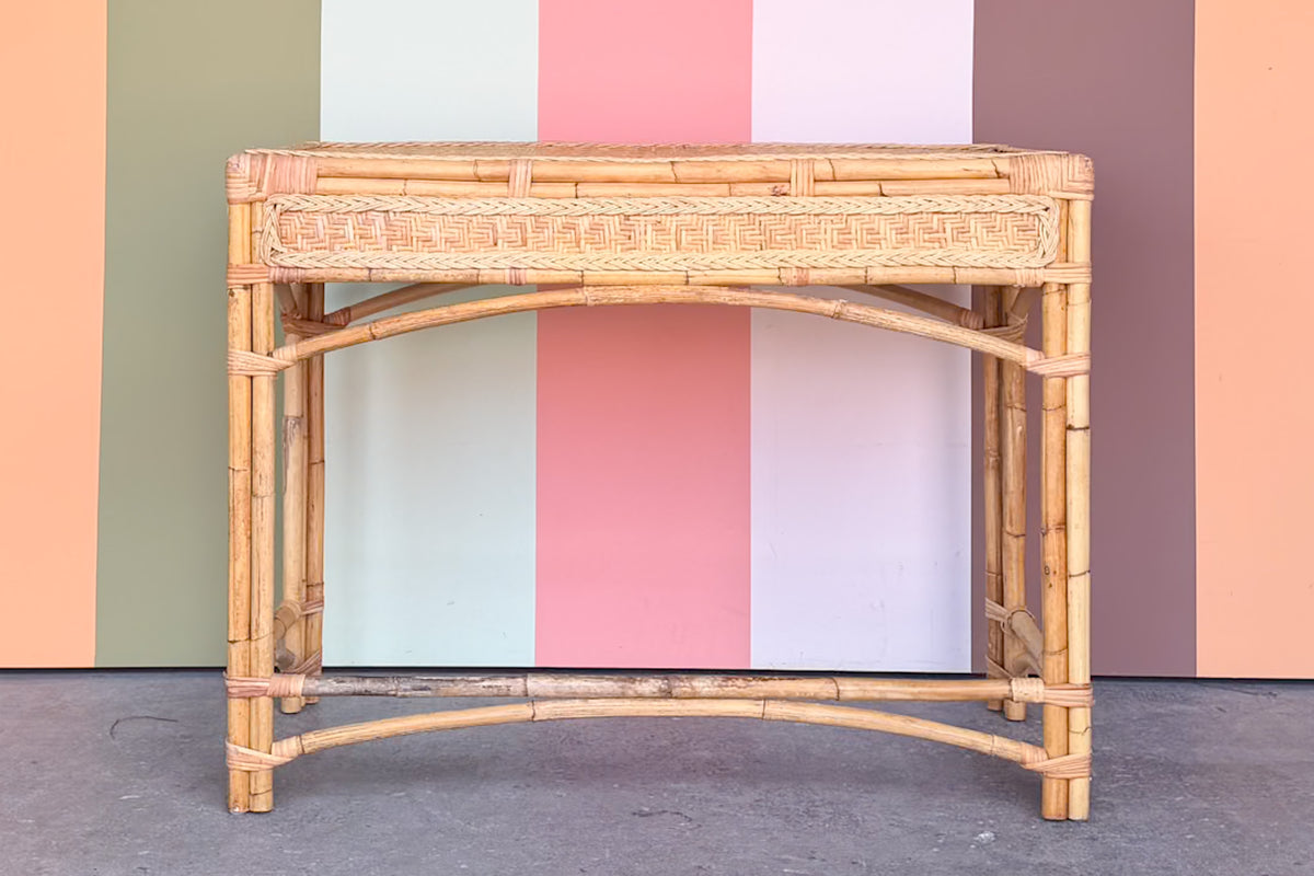 Island Style Woven Rattan Desk