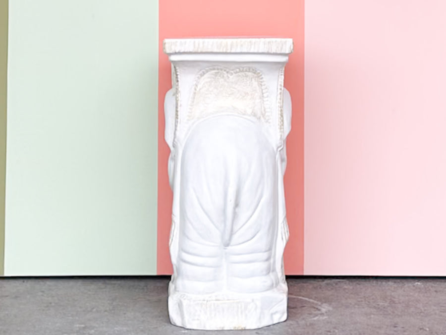 Trunks Up White Elephant Garden Seat
