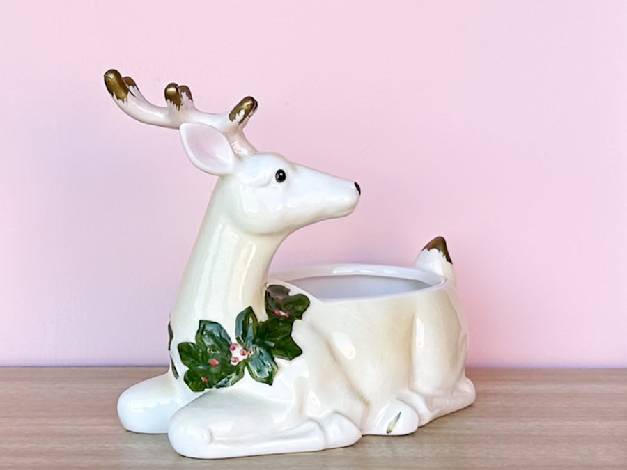 Fitz and Floyd Reindeer Cachepot