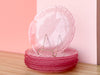 Set of Eight Seeded Glass Petal Pink Plates