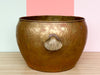 Large Brass Cachepot with Shell Handles