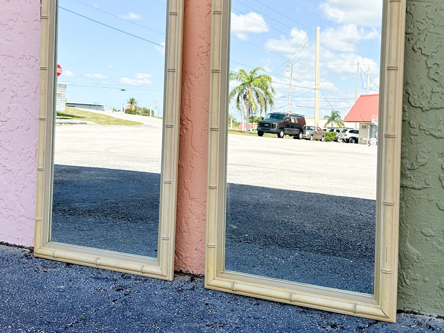 Pair of Faux Bamboo Mirrors