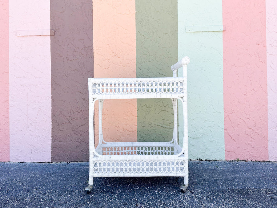Wicker Chic Bar Cart