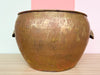 Large Brass Cachepot with Shell Handles