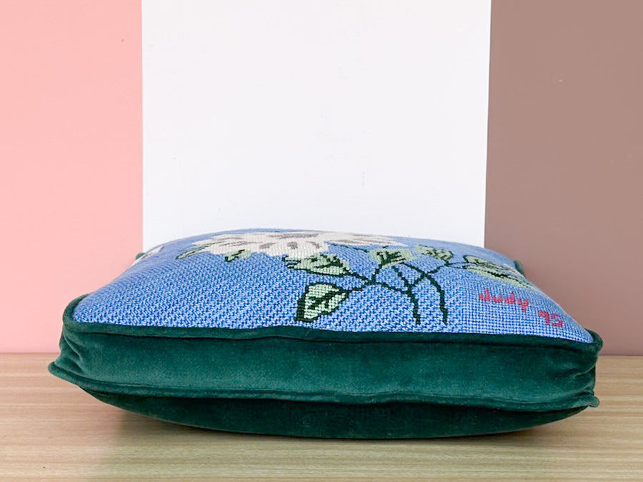 Chinoiserie Flower Needlepoint Pillow