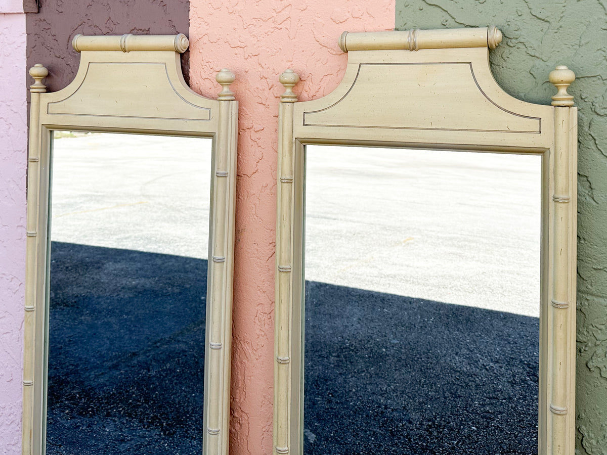 Pair of Faux Bamboo Mirrors