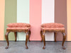 Pair of Coral Drexel Stools