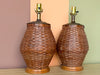 Pair of Cute Rattan Basket Lamps