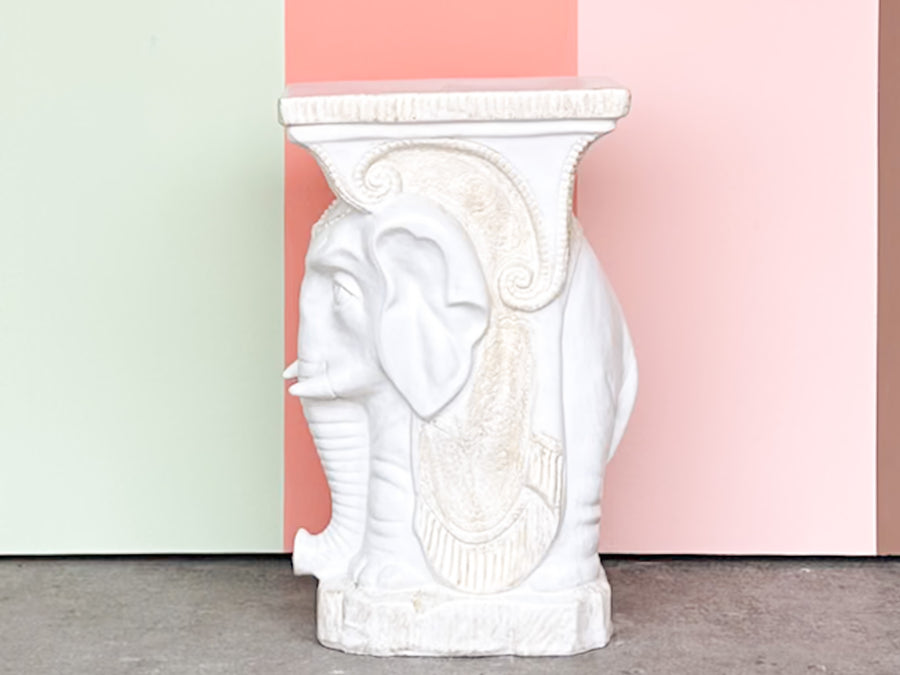 Trunks Up White Elephant Garden Seat