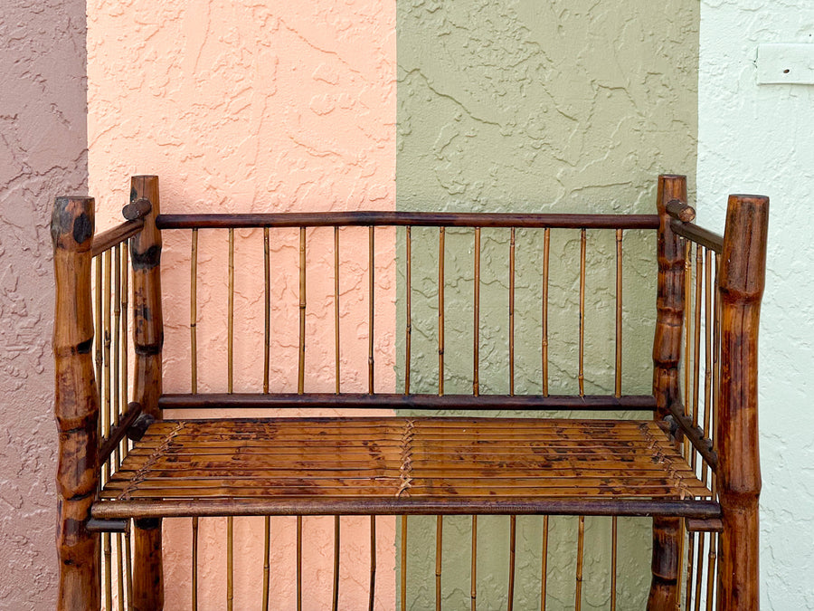 Petite Tortoiseshell Rattan Folding Etagere