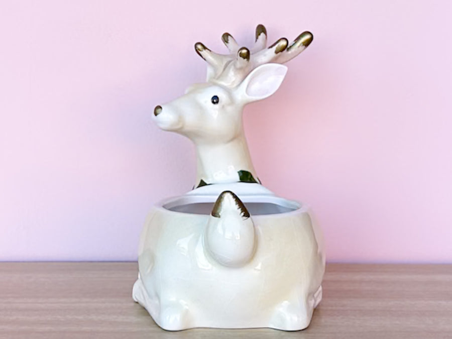 Fitz and Floyd Reindeer Cachepot