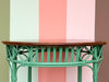 Green and Brown Rattan Side Table