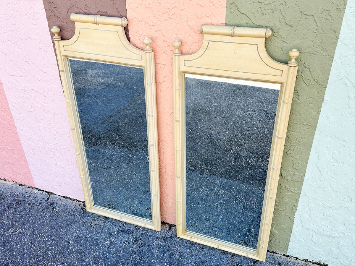 Pair of Faux Bamboo Mirrors
