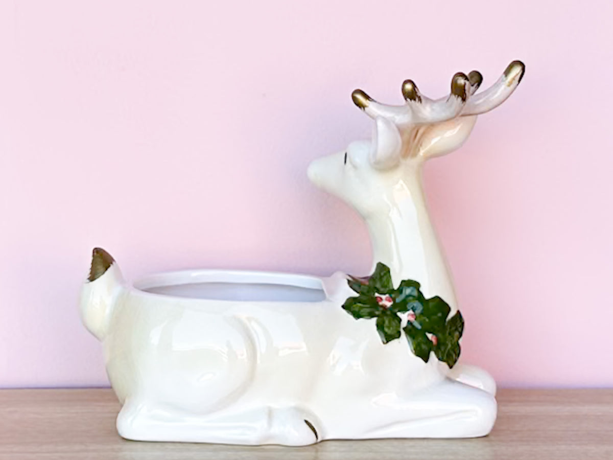Fitz and Floyd Reindeer Cachepot