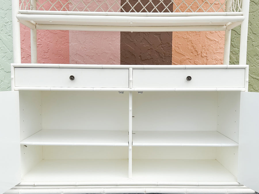 Oversized Ficks Reed Rattan Cabinet