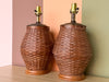 Pair of Cute Rattan Basket Lamps