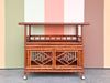 Tortoiseshell Rattan Bar Cart