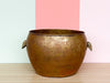 Large Brass Cachepot with Shell Handles