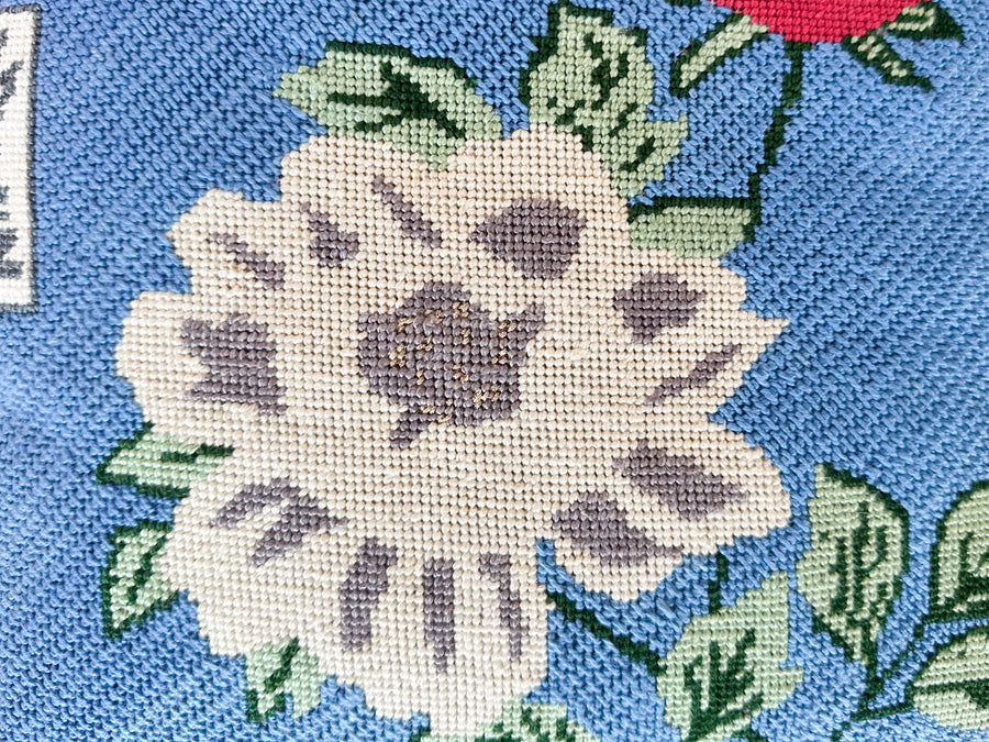 Chinoiserie Flower Needlepoint Pillow