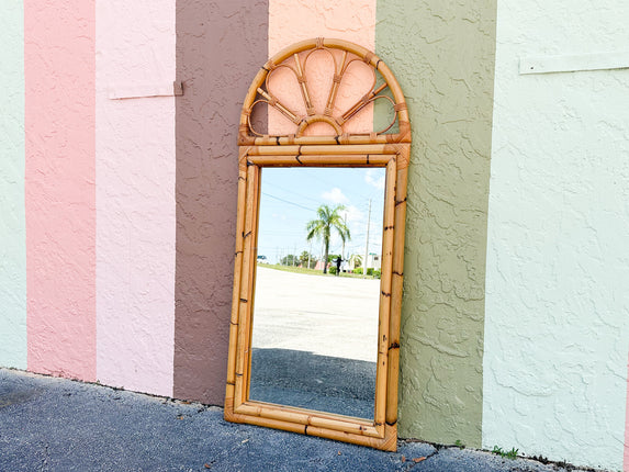 Old Florida Rattan Sunburst Mirror