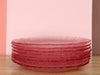 Set of Eight Seeded Glass Petal Pink Plates