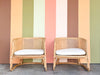 Pair of Rattan and Cane Barrel Chairs