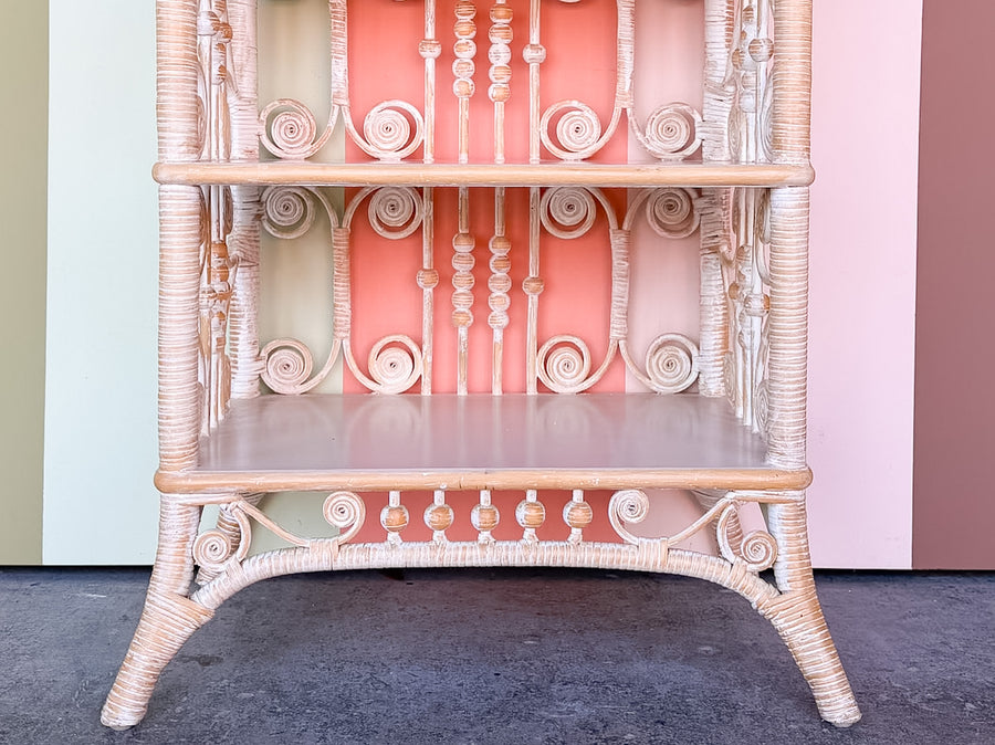 Petite Fiddlehead Wicker Etagere