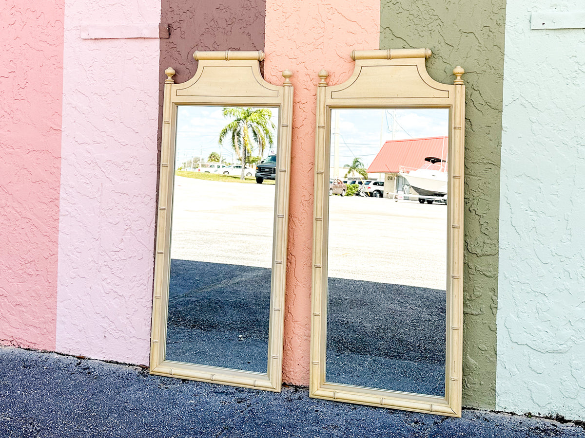 Pair of Faux Bamboo Mirrors