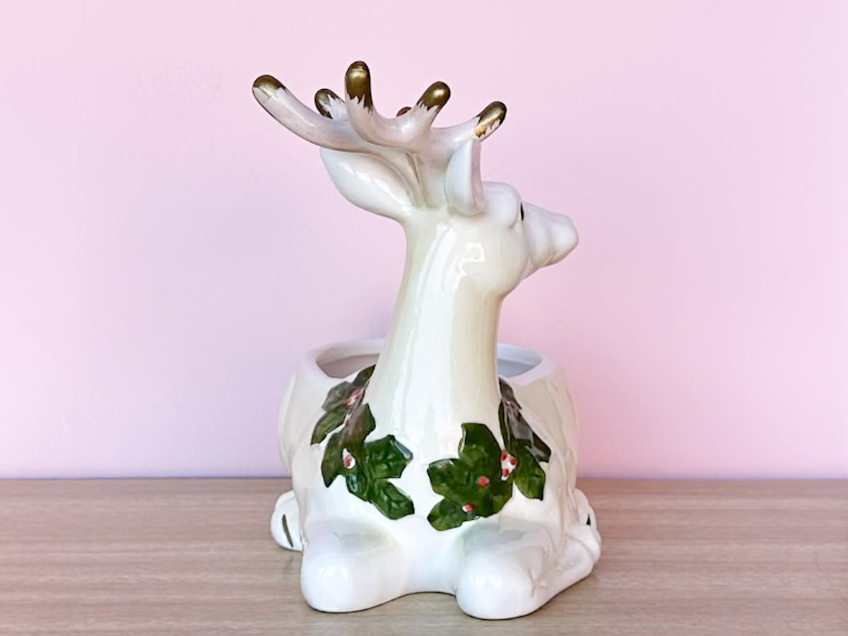 Fitz and Floyd Reindeer Cachepot