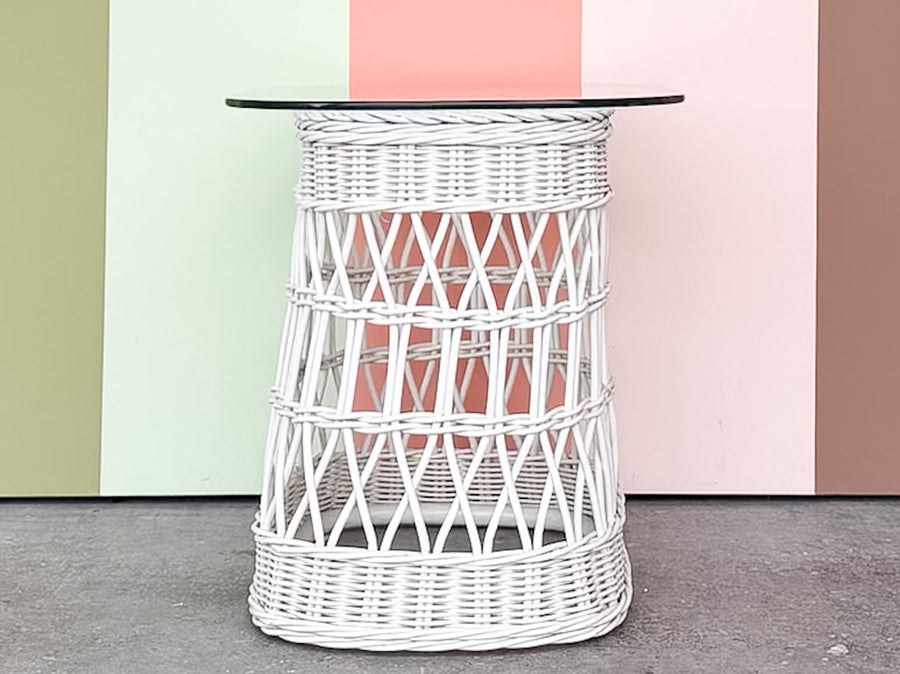 Braided Rattan Side Table