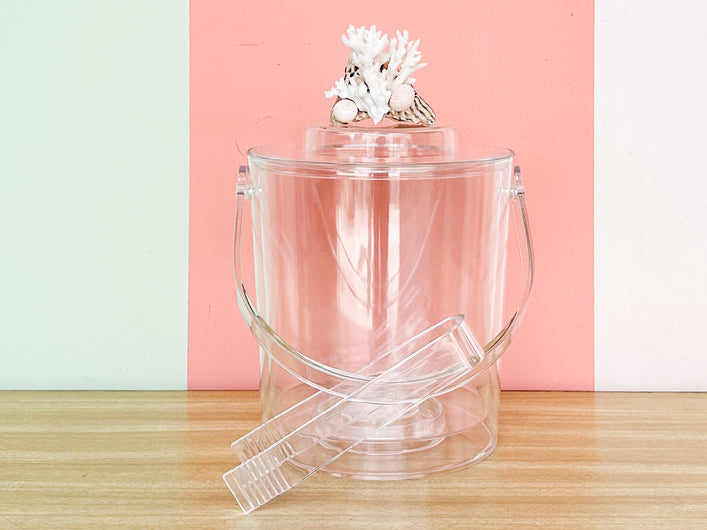 Cone and Coral Lucite Ice Bucket