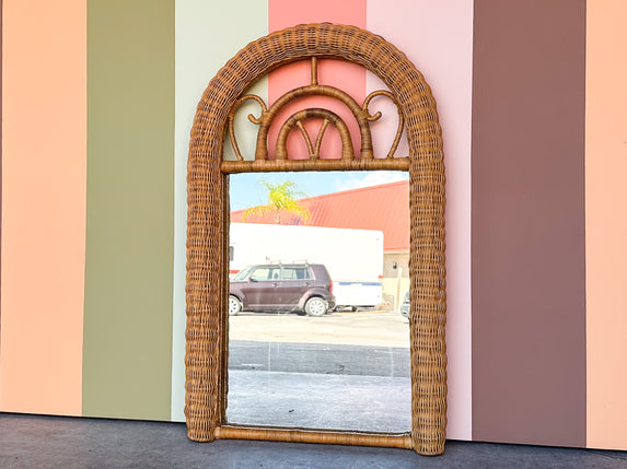 Coastal Rattan and Wicker Mirror