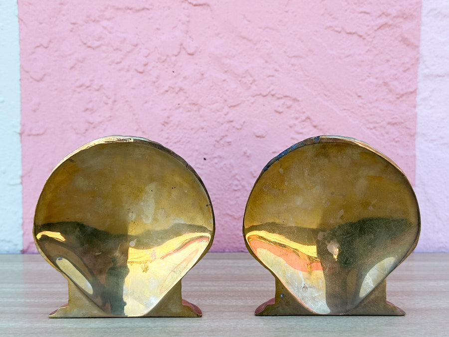 Brass Shell Bookends