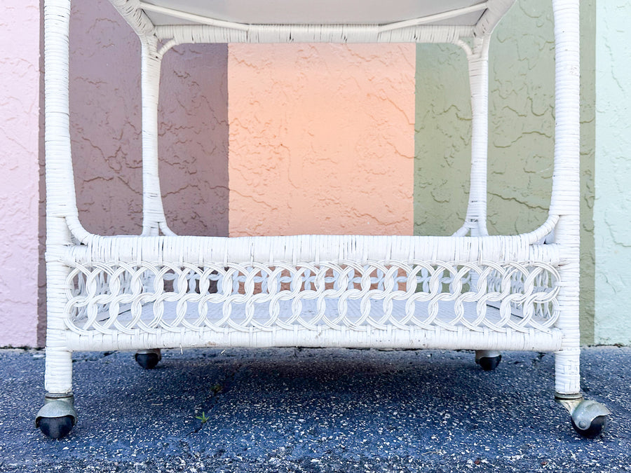 Wicker Chic Bar Cart