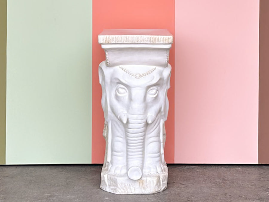 Trunks Up White Elephant Garden Seat