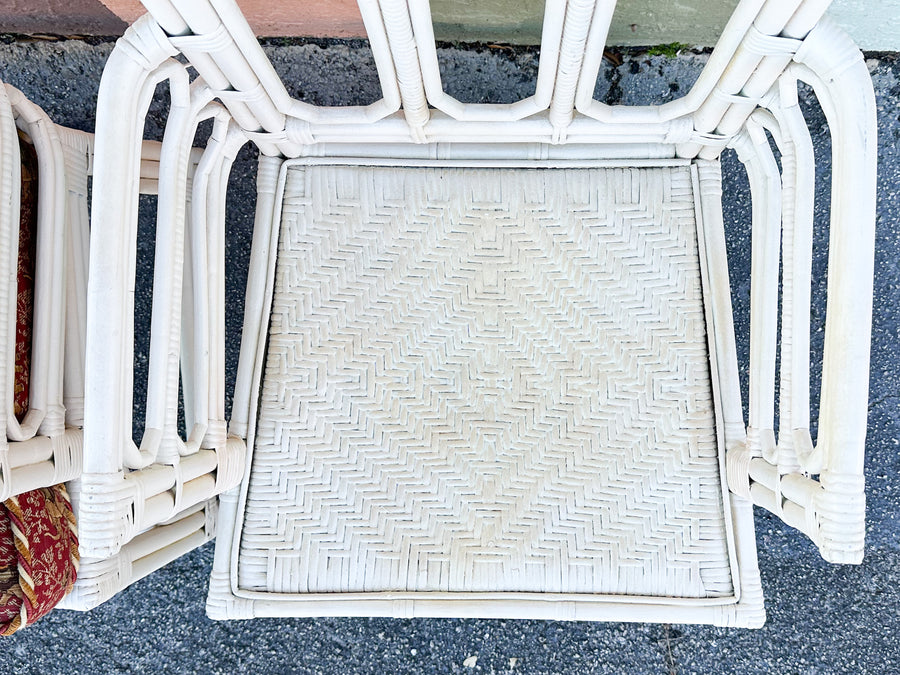 Pair of Painted Fretwork Side Chairs