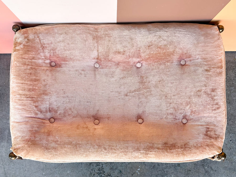 Pair of Pink Velvet MCM Benches