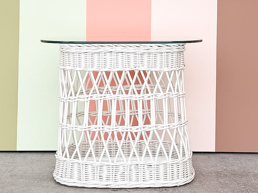Braided Rattan Side Table