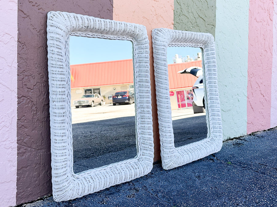 Pair of Wicker Mirrors