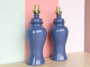 Pair of Midnight Indigo Ginger Jar Lamps