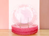 Set of Eight Seeded Glass Petal Pink Plates