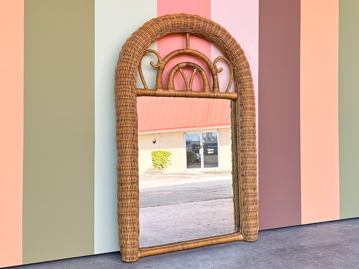 Coastal Rattan and Wicker Mirror