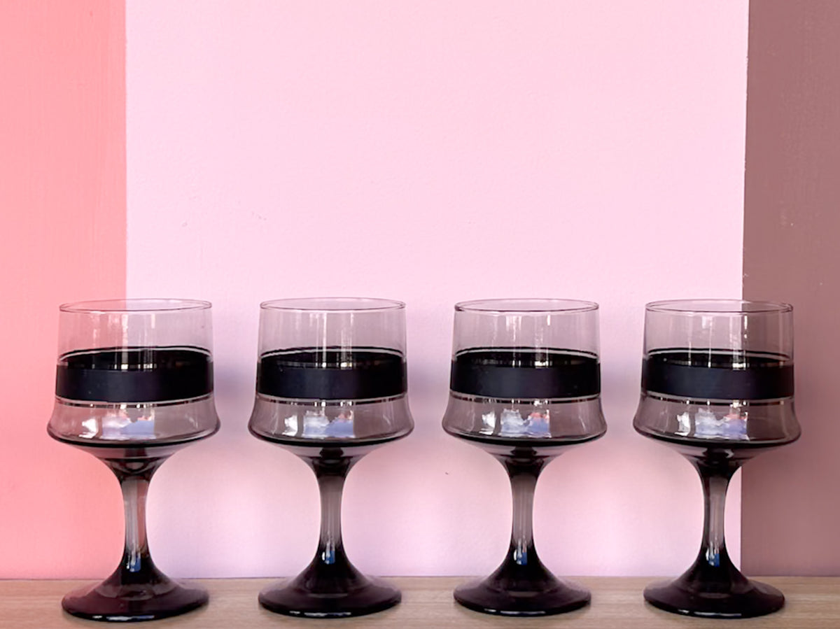 Set of Eight Spooky Wine Goblets