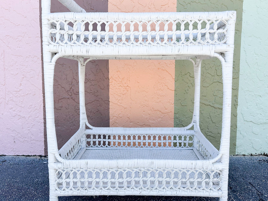 Wicker Chic Bar Cart