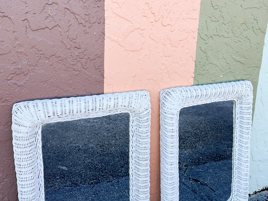 Pair of Wicker Mirrors