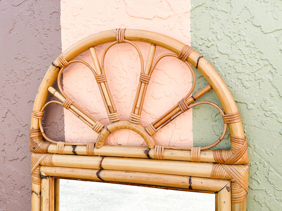 Old Florida Rattan Sunburst Mirror