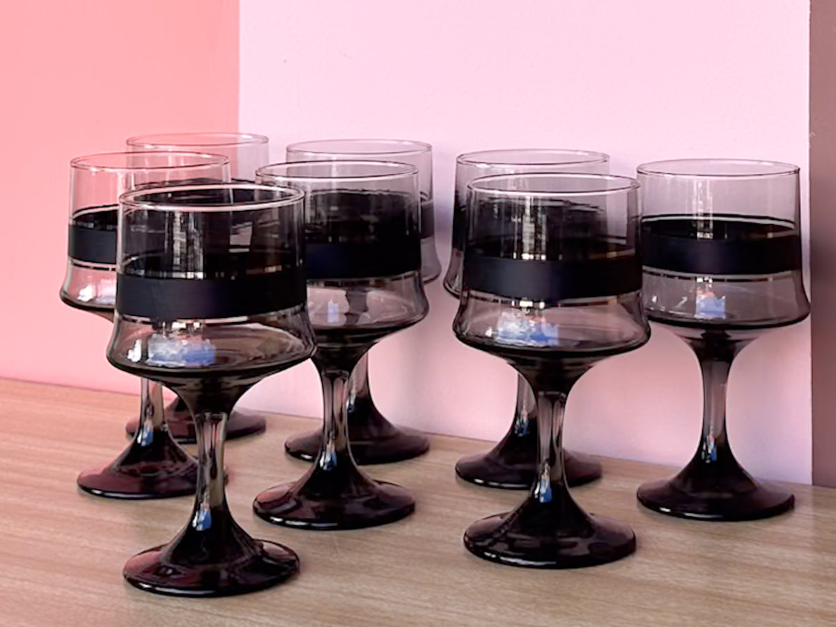 Set of Eight Spooky Wine Goblets