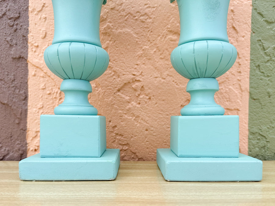 Pair of Sweet 1950s Robin Egg Blue Lamps