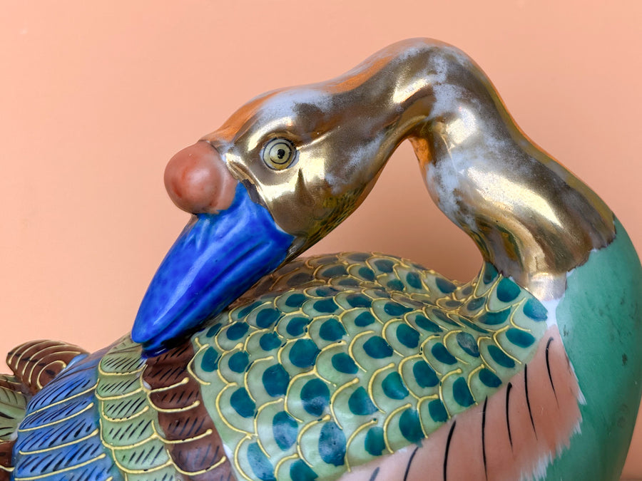 Pair of Colorful Porcelain Ducks