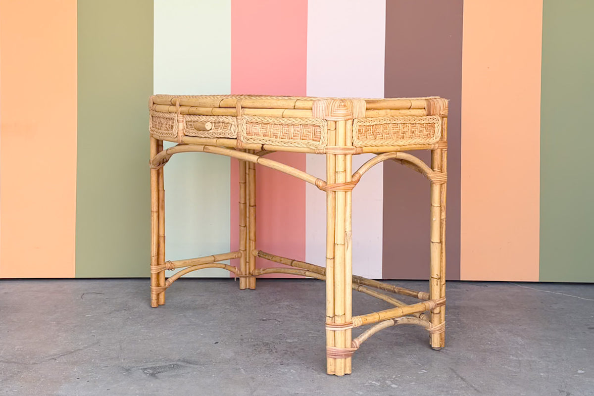 Island Style Woven Rattan Desk